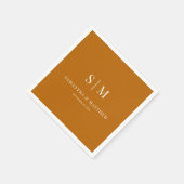 Oranje Eenvoudige Paar Initialen Fall Wedding Servet (Hoek)