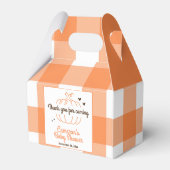 Oranje Eenvoudige Pompoen Geslachtsneutraal Baby s Bedankdoosjes (Achterkant)