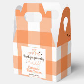 Oranje Eenvoudige Pompoen Geslachtsneutraal Baby s Bedankdoosjes (Geopend)
