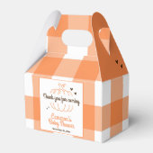 Oranje Eenvoudige Pompoen Geslachtsneutraal Baby s Bedankdoosjes (Voorkant Zijde)