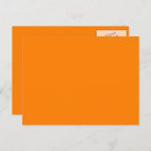 Oranje effen kleur Briefkaart (Voorkant / Achterkant)