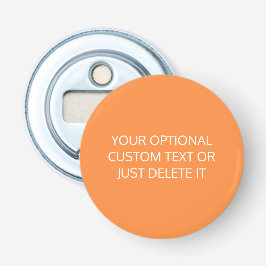 Oranje effen kleur trendy cocktail feest pallet button flesopener