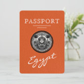Oranje Egypte Paspoort Tro Save The Date (Staand voorkant)