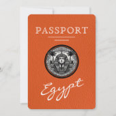 Oranje Egypte Paspoort Tro Save The Date (Voorkant)