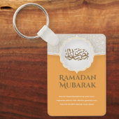 Oranje Eid Mubarak  Sleutelhanger (Voorkant)