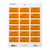 Oranje eigenzinnige hand getrokken Doodles Cowboy Etiket (Full Sheet)