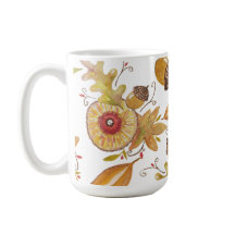 Oranje eikel Herfst stemming Waterverf illustratie