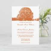 Oranje eikenboom - Dall Wedding Kaart (Staand voorkant)