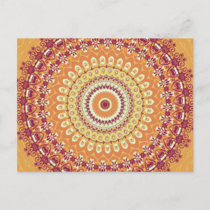 Oranje Elegance Mandala Kaleidoscope Briefkaart