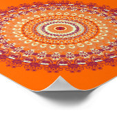 Oranje Elegance Mandala Kaleidoscope Poster (Hoek)