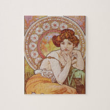 Oranje  Elegant Art Nouveau Mucha Topaz