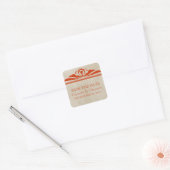 Oranje Elegant Deco sparen de Stickers van de Datu (Envelop)