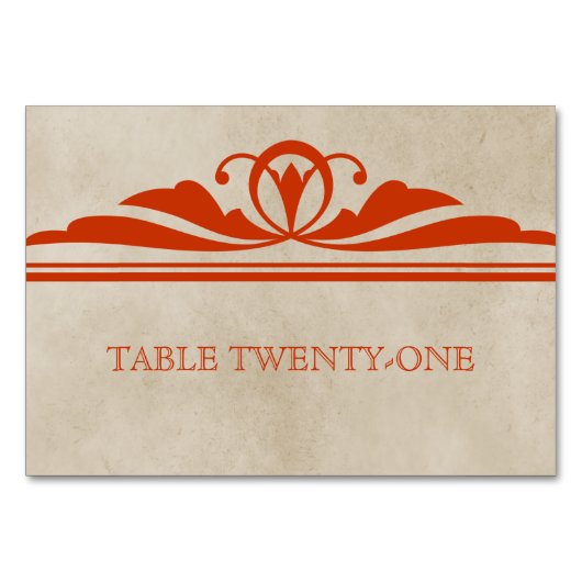 Oranje Elegant Deco Table Kaart (Voorkant)