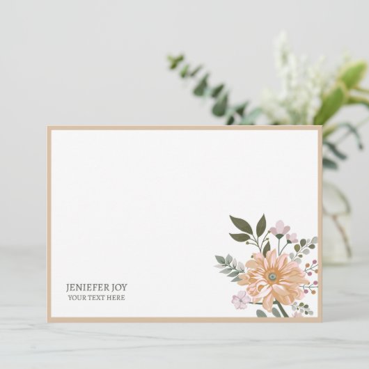 Oranje Elegant Flowers Wreatvakantiekaart Kaart (Staand voorkant)