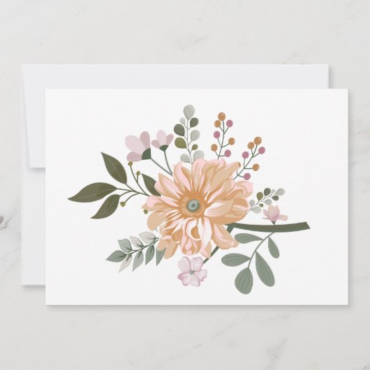 Oranje Elegant Flowers Wreatvakantiekaart Kaart (Achterkant)