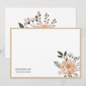 Oranje Elegant Flowers Wreatvakantiekaart Kaart (Voorkant / Achterkant)