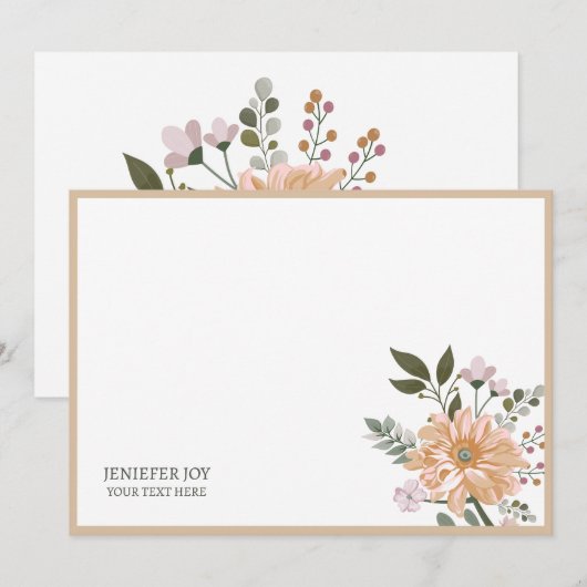 Oranje Elegant Flowers Wreatvakantiekaart Kaart (Voorkant / Achterkant)