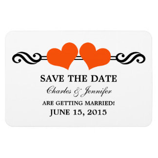 Oranje Elegant Hearts sparen de Magnet van de Datu Magneet