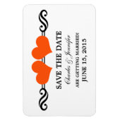Oranje Elegant Hearts sparen de Magnet van de Datu Magneet (Verticaal)