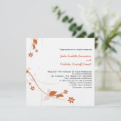 ORANJE ELEGANT LINEN WEDDING Invitation Kaart (Staand voorkant)