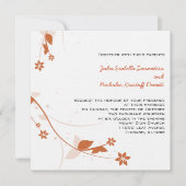 ORANJE ELEGANT LINEN WEDDING Invitation Kaart (Voorkant)