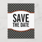 Oranje Elegant Quatrefoil Save the Date Briefkaart (Voorkant)