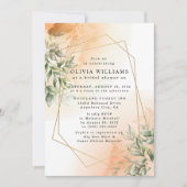 Oranje Elegant romantische eucalyptus bladeren roe Kaart (Voorkant)