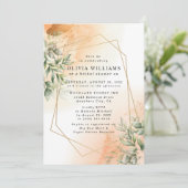 Oranje Elegant romantische eucalyptus bladeren roe Kaart (Staand voorkant)