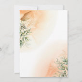 Oranje Elegant romantische eucalyptus bladeren roe Kaart (Achterkant)