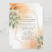 Oranje Elegant romantische eucalyptus bladeren roe Kaart (Voorkant / Achterkant)