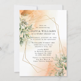 Oranje Elegant romantische eucalyptus bladeren roe Kaart