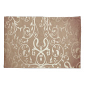 Oranje Elegante Floury Monogram Kussensloop (Achterkant)