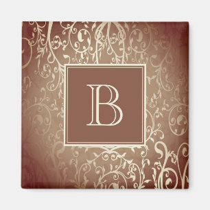 Oranje Elegante Floury Monogram Magnet