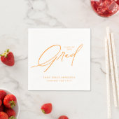 Oranje Elegante Kalligrafie Script Afstuderen Servet (Insitu)