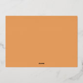 Oranje Elegante Kerst Party Zakelijke Vakantie Folie Uitnodiging (Achterkant)