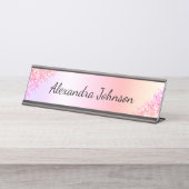 Oranje Elegante Moderne Professionele Kantoor Bureau Naambordje (Voorkant)