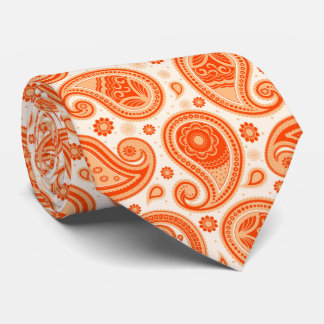 Oranje elegante paisley stropdas