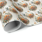 Oranje Elegantie: Sinaasappel & Goud Cadeaupapier (Rol Hoek)