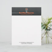 Oranje elektricien - logo lightbulkontwerp briefhoofd (Staand voorkant)