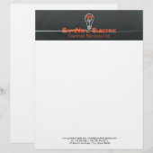 Oranje elektricien - logo lightbulkontwerp briefhoofd (Voorkant / Achterkant)