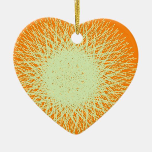 oranje elektrisch licht keramisch ornament (Voorkant)
