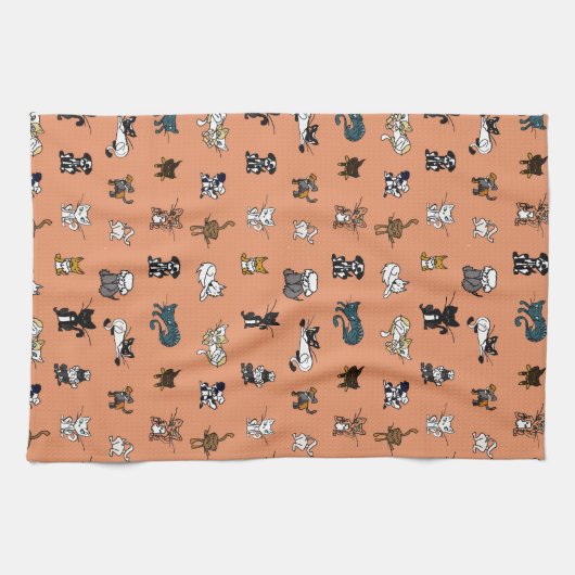 Oranje Elemental Pets Theedoek (Horizontaal)