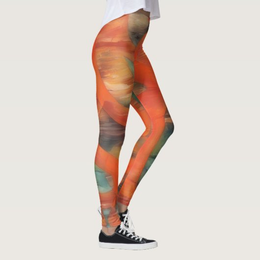 Oranje en Amber Artsy Leggings (Rechts)