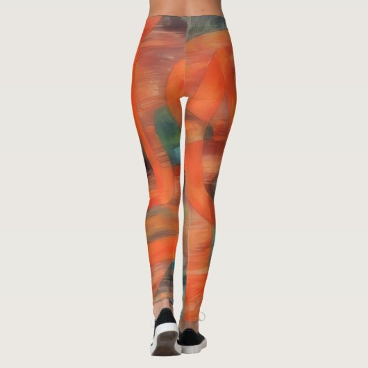 Oranje en Amber Artsy Leggings (Achterkant)
