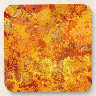 Oranje en Amber Paint Splatter Abstract Bier Onderzetter