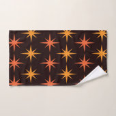 Oranje en Amber Starburst Mid Century Modern Handdoek (Handdoek)