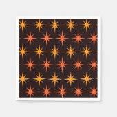 Oranje en Amber Starburst Mid Century Modern Servet (Voorkant)