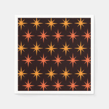 Oranje en Amber Starburst Mid Century Modern
