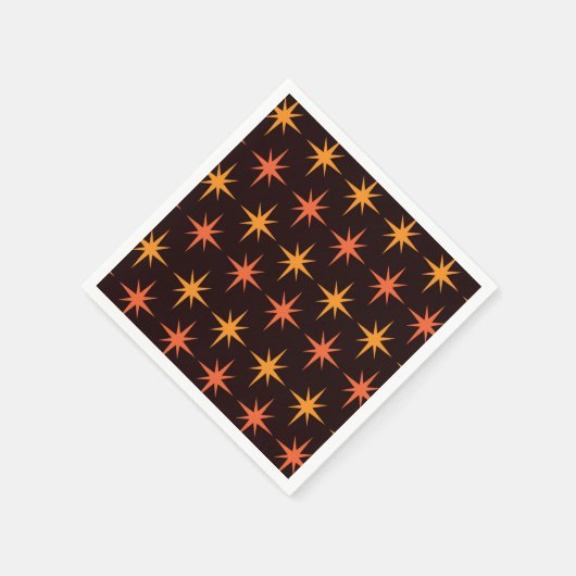 Oranje en Amber Starburst Mid Century Modern Servet (Hoek)