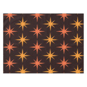 Oranje en Amber Starburst Mid Century Modern Tafelkleed (Voorkant (Horizontaal))
